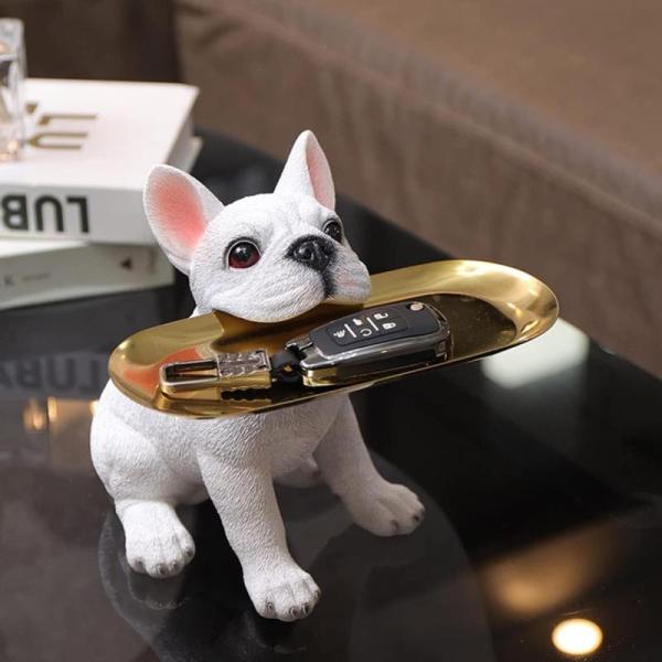 犬 かわいい 雑貨 皿を捧げる置物 置き物 F ホームデコレーション キー収納 鍵置き 卓上置物 記...