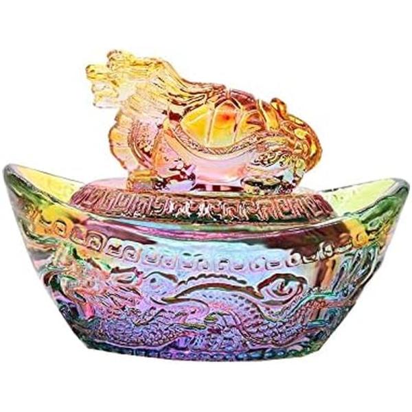 龍亀 ロングイ 元寶 黄水晶 シトリン 置物 富と幸運 元宝 風水置物 縁起物 インテリア 風水 パ...