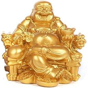 布袋様 置物 風水グッズ 弥勒菩薩 仏像 布袋様の笑顔 木彫り木製彫刻