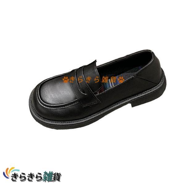 ローファー レディース ローヒール パンプス ビジネス シンプル ラウンドトゥ 制服 メイド靴 柔ら...