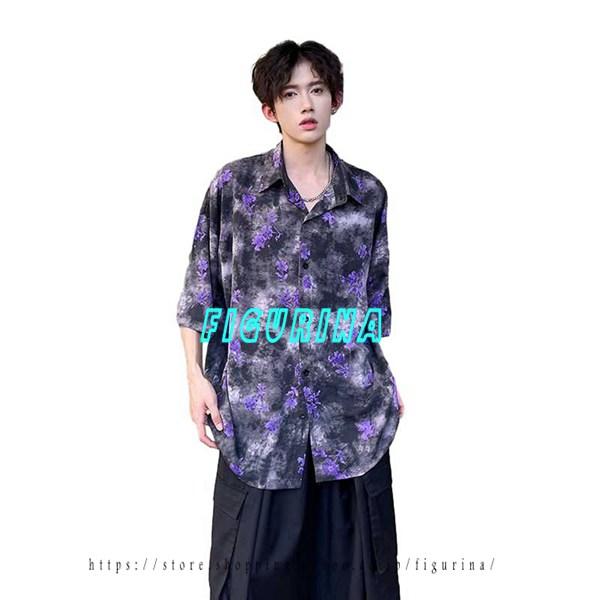 韓国風 アロハシャツ メンズ 開襟シャツ カジュアルシャツ 半袖 夏服 ストリート系 ベーシック カ...