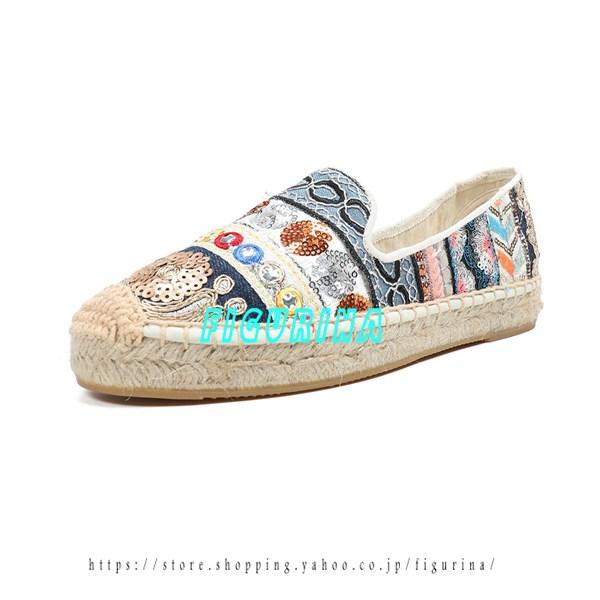 キャンバスシューズ スニーカー レディース ジュート底 エスパドリーユ スリッポン ローカット エス...