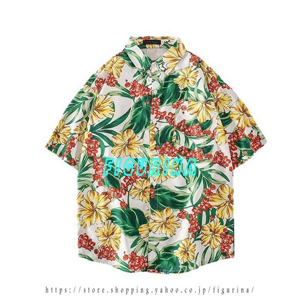 アロハシャツ ハワイアンシャツ メンズ レディース 花柄 総柄 S-3XL ビーチウェア 夏着 トッ...
