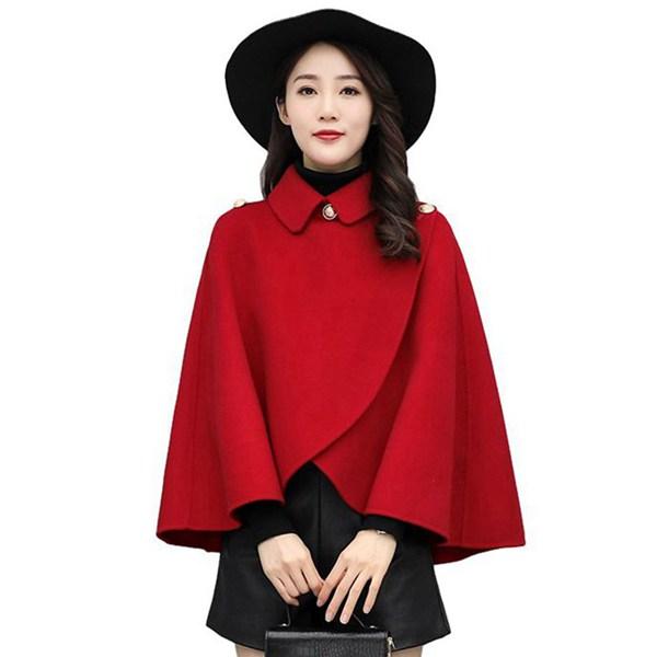 レディース アウター コート ポンチョ ショート ラシャコート ゆったり ケープ スタイリッシュ 秋...