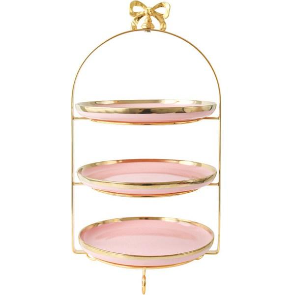 ケーキスタンド デザートスタンド ケーキ陳列台 ステンレス 2段 3段 欧風 収納ラック ウェディン...