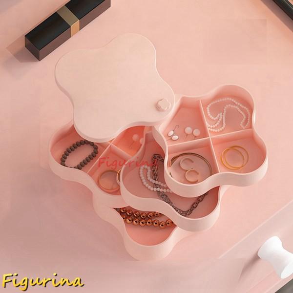 収納ボックス 360度回転可能 ペン立て 2段タイプ ジュエリーケース レディース ジュエリー収納 ...