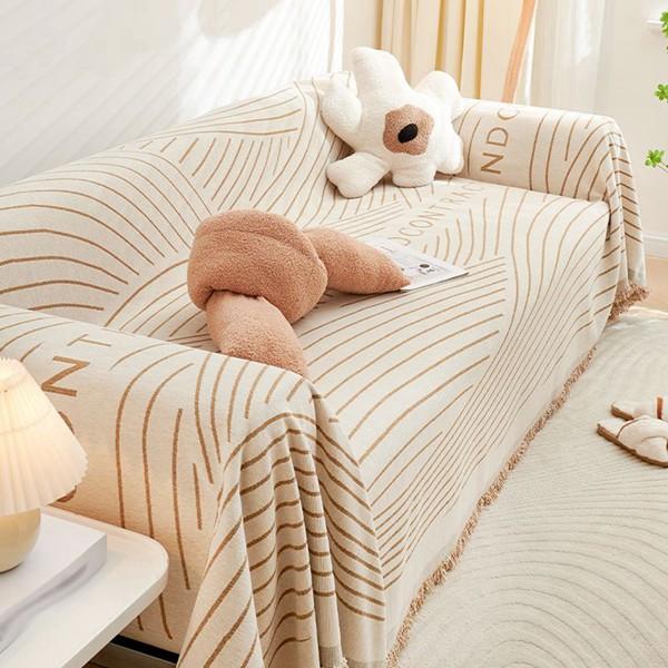 北欧風 ソファーカバー 人掛け マルチカバー オシャレ ストライプ 英字柄 ソファカバー 長方形 ソ...