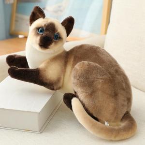 ぬいぐるみ シャム猫 縫い包み リアル 本物そっくり 伏せる姿 シャギー もこもこ 添い寝枕 抱き枕 おもちゃ 添い寝 インテリア 玩具