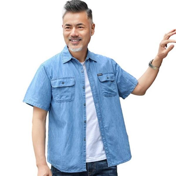 デニムシャツ メンズ 春夏秋 長袖 カジュアルシャツ 耐摩耗 通気性 フィット 前開き 柔らかい 大...