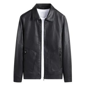 UNIQLO◇シングルライダースジャケット/M/牛革/CML/無地/319-019184