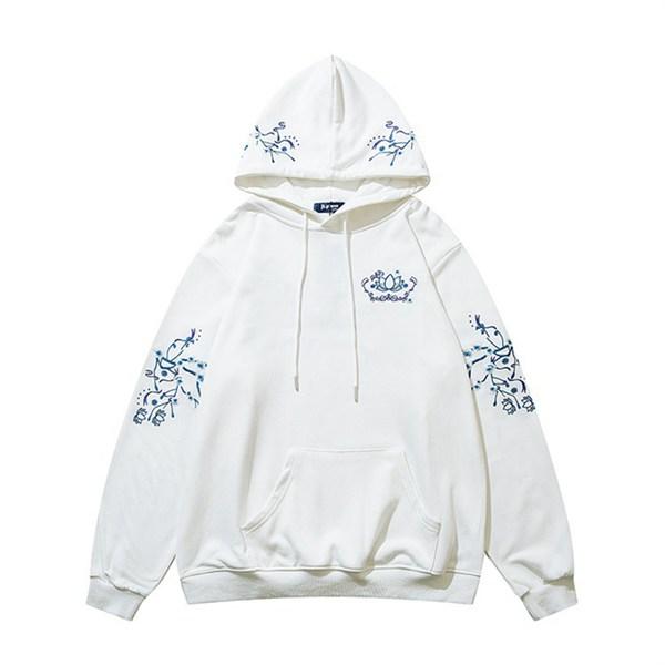 パーカー メンズ トレーナー 長袖 梅花柄 刺繍 プルオーバー ゆったり おしゃれ カップル スウエ...