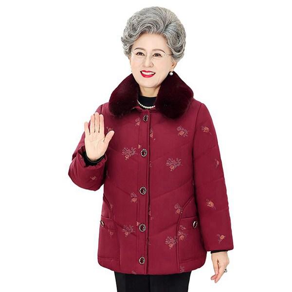 婦人服 ジャケット 秋冬 裏起毛 ファー襟 暖かい レディース ショート丈 高齢者 50代 60代 ...
