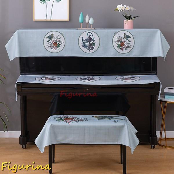 ピアノカバー 三点セット アップライト トップカバー 標準直立型ピアノ用 プリント 花柄 おしゃれ ...