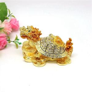 ジュエリーケース 龍亀 合金製 ロングイ クリスタル 風水置物 風水 商売繁盛 金運アップ 昇運 運気アップ 風水グッズ 金運 招財 財運