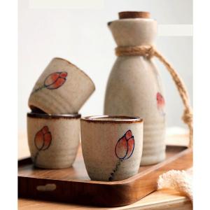 おちょこ 4点セット 総柄 花柄 酒器セット お猪口が4個セット 4色