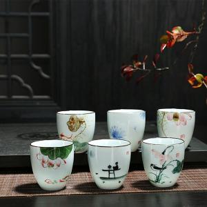 おちょこ 4点セット 総柄 花柄 酒器セット お猪口が4個セット 4色
