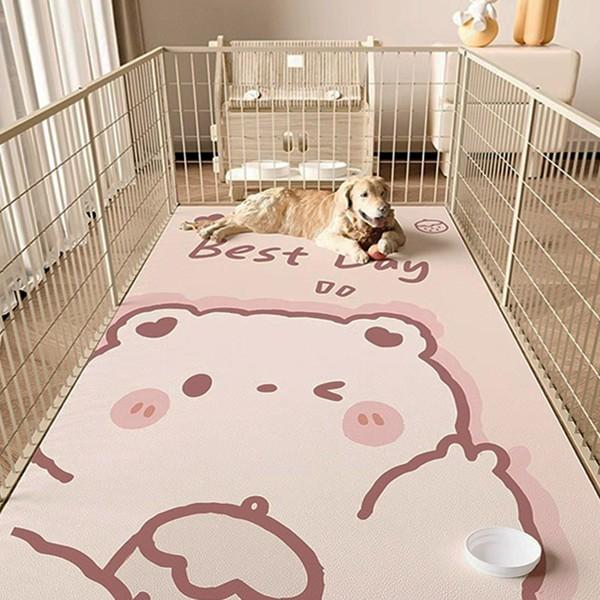 ペットマット トイレ下敷きマット ペット対応 pvc 可愛い柄 カーペット すべり止め 防臭防カビ ...