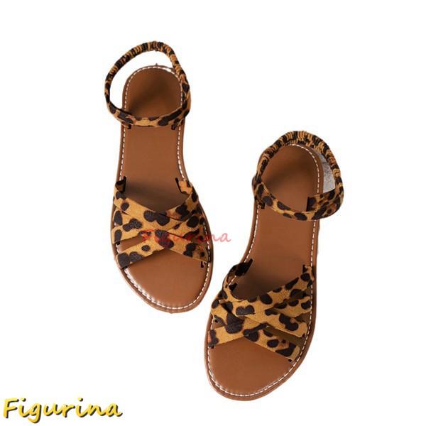 ビーチサンダル レディース サンダル 豹柄 ストラップ フラット 大きいサイズ 夏靴 ウォーキングシ...