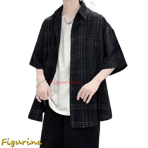 メンズ チェック柄 シャツ 柄シャツ カッコイイ ゆったり カジュアルシャツ ハンサム トップス ア...