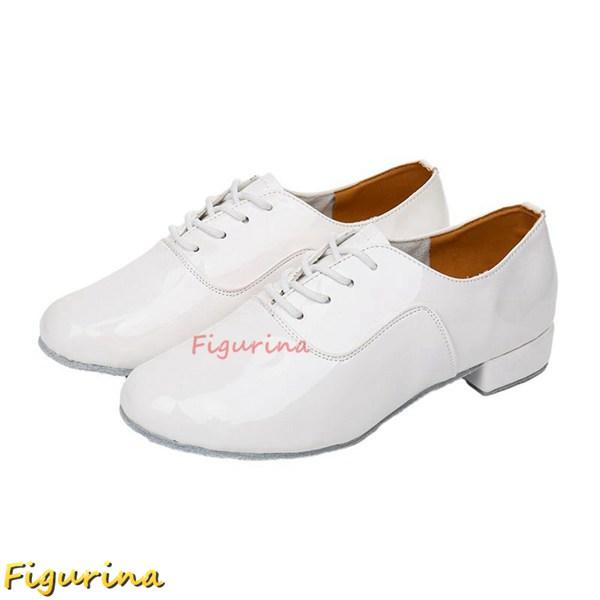 メンズ ダンスシューズ ダンス靴 エナメル革 本革 男性用 ダンススニーカー 内羽根 モダン ラテン...