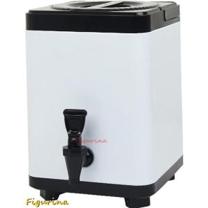 ステンレス ウォータージャグ ホワイト シルバー 保温保冷ポット 304ステンレス飲料サーバー 方形 6L 8L ステンレス断熱バケツ