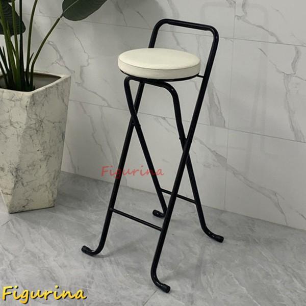 カウンターチェア バーチェア 折りたたみチェア 高い椅子 ハイチェア 座高さ80cm 足置き付き 背...