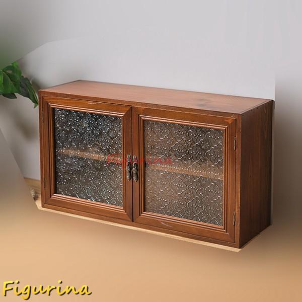 卓上収納ボックス 食器収納 引き出し 木製 ミニ 卓上 チェスト 透明窓 ショーケース 頑丈耐用 小...