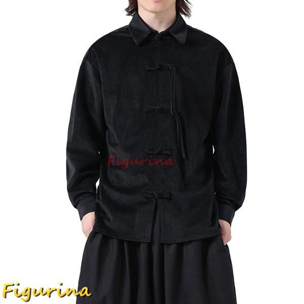 唐装 シャツ メンズ 長袖 M~5XL チャイナ風 ジャカード ボタンダウン チャイナボタン 立ち襟...