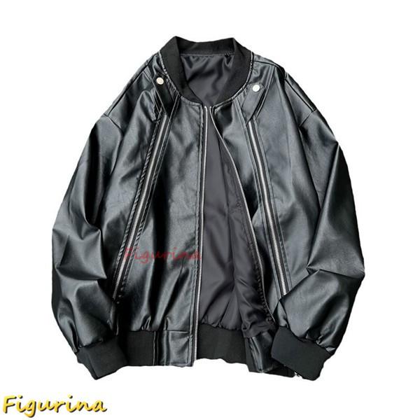 エコ革ジャン フライトジャケット メンズ ラライダースジャケット ショート 長袖 モトジャケット ク...