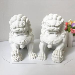 狛犬彫像ペア 守護ライオン石像彫刻 中国風水 アート工芸 新築祝い