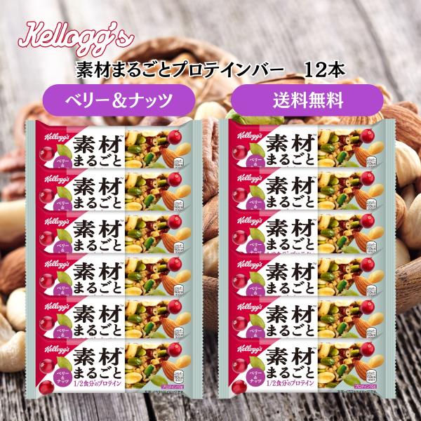 ケロッグ 素材まるごとプロテインバー ベリー&amp;ナッツ 12本セット