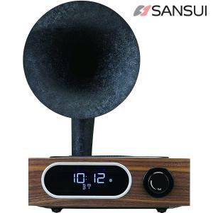 SANSUI MSR-5 サンスイ Bluetooth ラジオスピーカー FM ラジオ 10W アサガオホーン 昭和 レトロ (08)