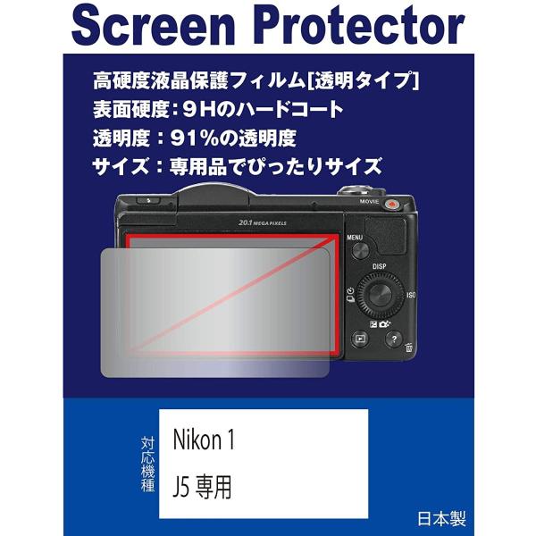 Nikon 1 J5専用 液晶保護フィルム（高硬度フィルム 透明）