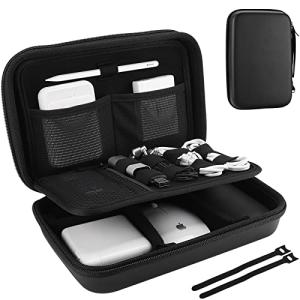 ProCase ガジェットポーチ、防水性のあるEVA材、大容量、３層仕組み MacBook アダプタ・ Magic Mouse 2・ USB F