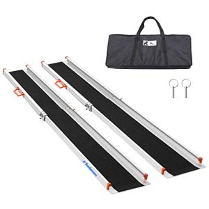 Ruedamann 長さ214cm*外幅21cm 耐荷重300kg 伸縮アルミスロープ 車椅子用スロープ 段差解消 介護用スロープ 持ち運び便利