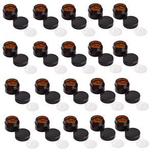 HAMILO ガラス製クリームボトル クリーム 遮光瓶 保存容器 ブラウンカラー容器 20個セット