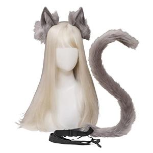 エルクローバー L CLOVER 猫耳 きつね耳 しっぽ 尻尾 セット カチューシャ コスプレ 仮装 変装 ハロウィン 学園祭 (グレー)の商品画像