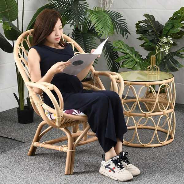 人間工学に基づいたモダンな椅子 家庭用 バルコニー 籐 北欧デザイン オフィス 庭用