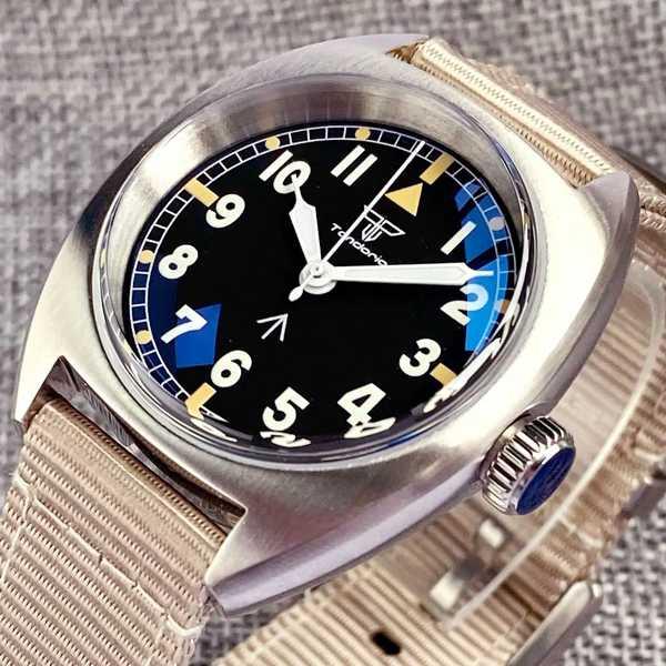 Nh35-メカニカル腕時計 スポーツ スチールナイロンバンド 36mm