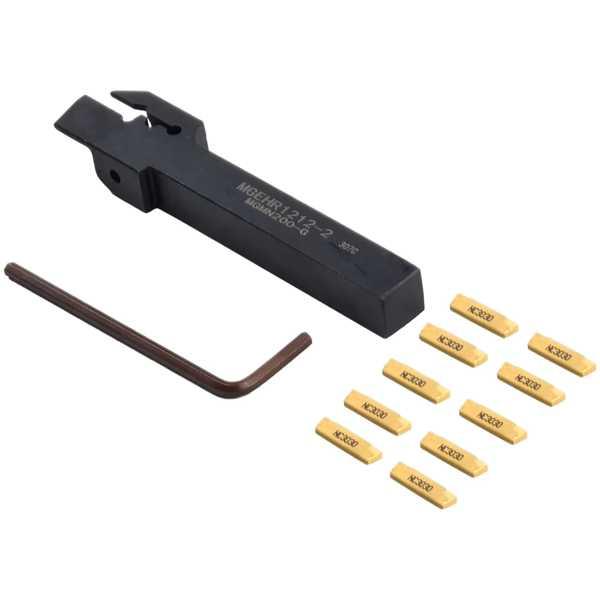 超硬旋盤インサート刃、溝工具キット、ホルダー、L字型レンチ、MGEHR1212-2、12x12mm、...