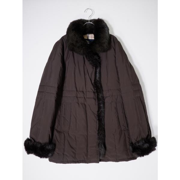 BURBERRY LONDONバーバリー ロンドン 大きいサイズ 裏地ノバチェック 高級ラビットファ...