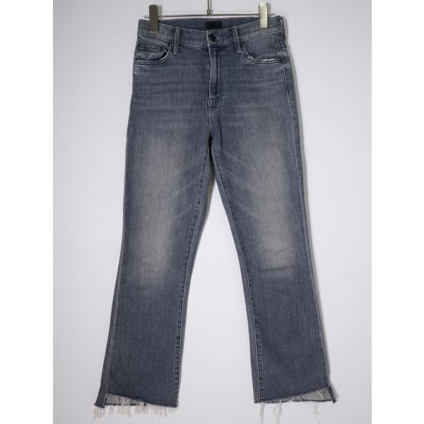 MOTHERマザー ドゥーズィエムクラス購入INSIDER CROP STEP FRAYブラックデニ...