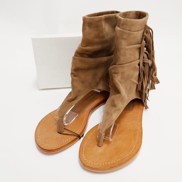 TREASURES DESIGNドゥーズィエムクラス購入スウェードフリンジ トング サンダル新品[L...