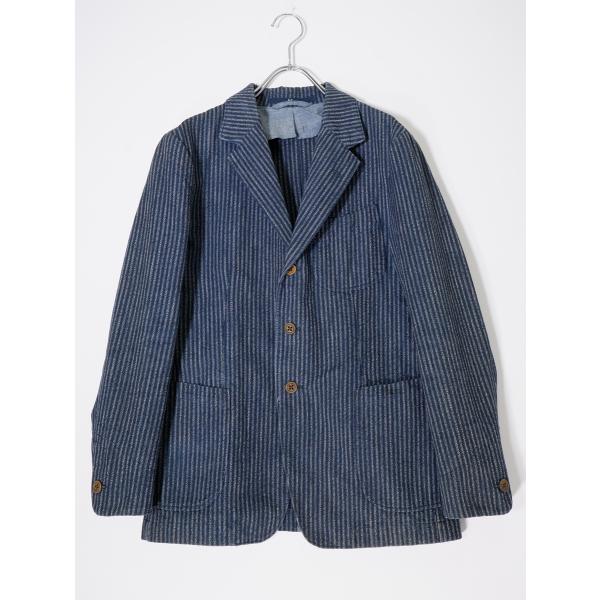 45R/フォーティファイブアール(45rpm) インディゴ藍染 ヒッコリーストライプデニムジャケット...