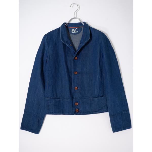 45Rフォーティファイブアール45rpm レザー革ボタン インディゴ コットンリネンデニムジャケット...