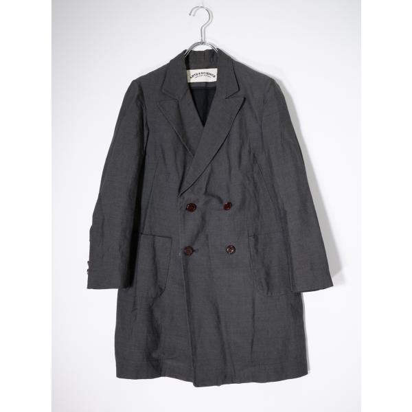 ARTS&amp;SCIENCEアーツアンドサイエンス リネンシルクコットン ダブルデザイン ロングジャケッ...