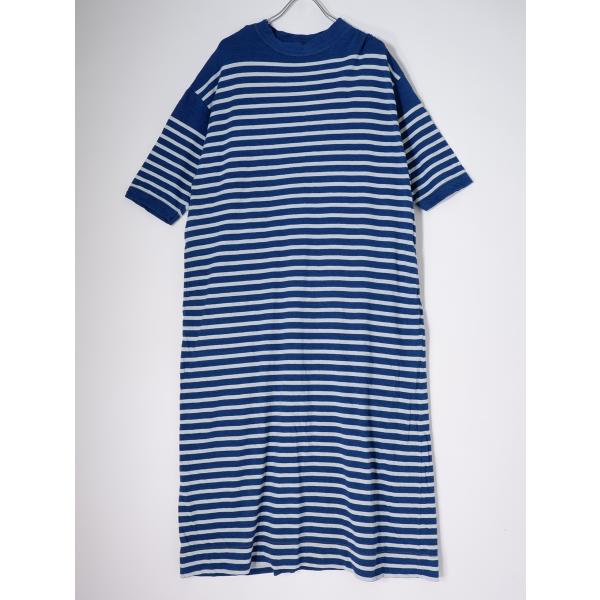 45Rフォーティファイブアール45rpm バスクボーダー天竺のヨックネックドレス（インディゴ) ワン...