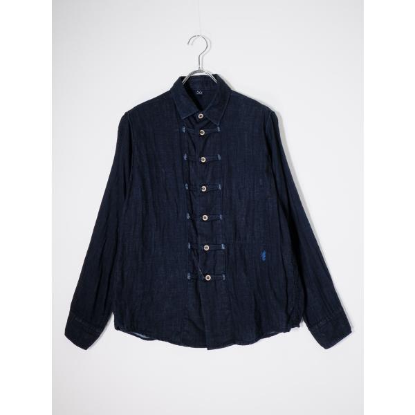 45Rフォーティファイブアール45rpm スーピマ二重織の908 8ノットシャツ（インディゴ）[LS...