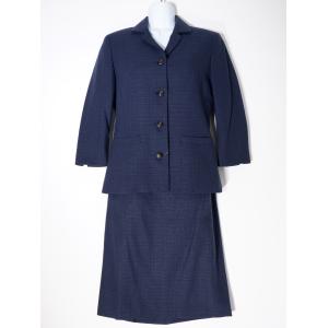 anc バーバリー BURBERRY スカートスーツ ツーピース 無地 40 紺