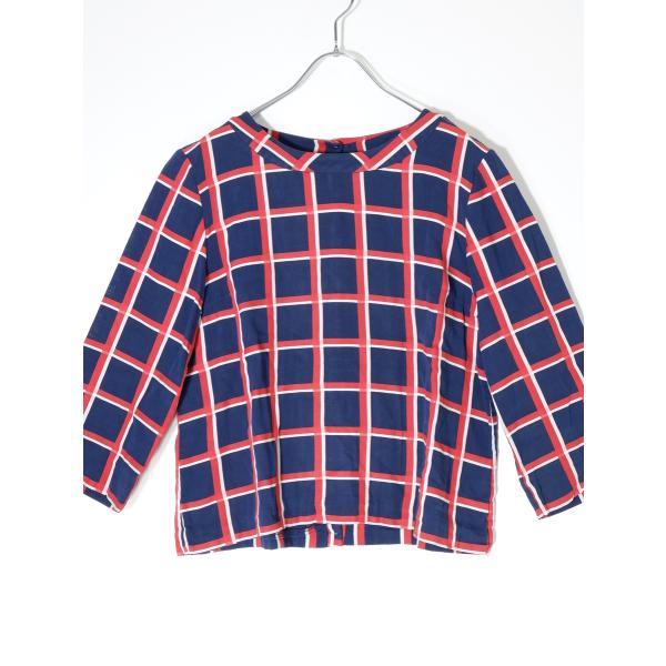 45R(45rpm 45アールピーエム) ウインドウペン格子柄バックボタンブラウス[LTSA6442...
